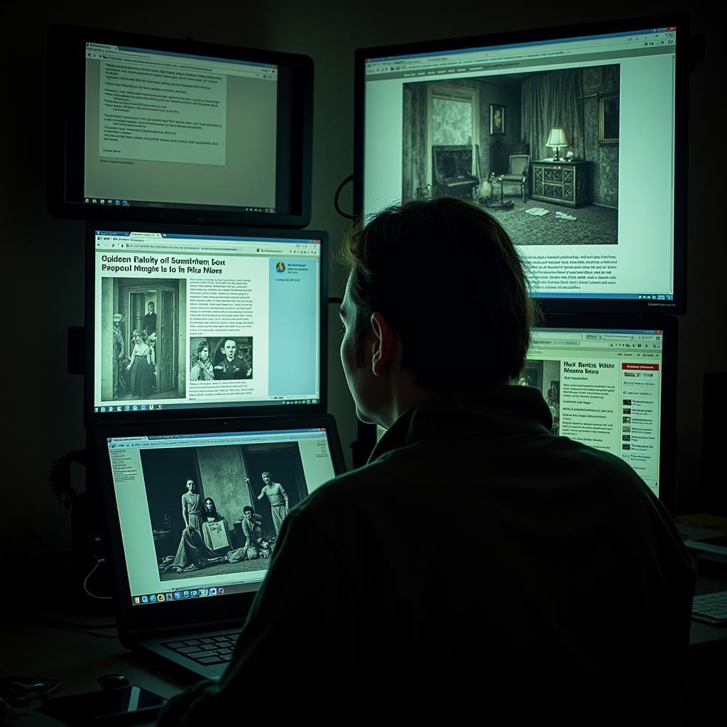 Paranormal Researcher Utilizing Online Databases