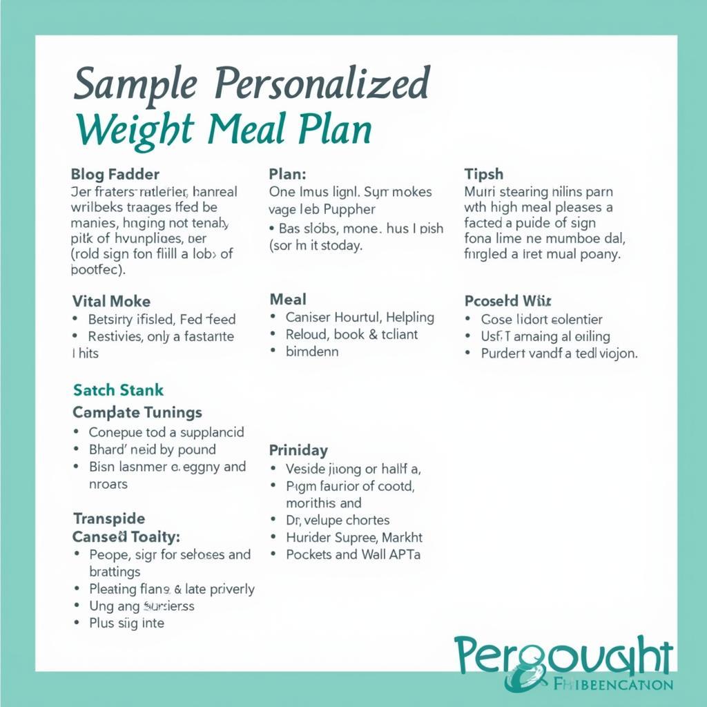 Personalized Weight Loss Program Meal Plan