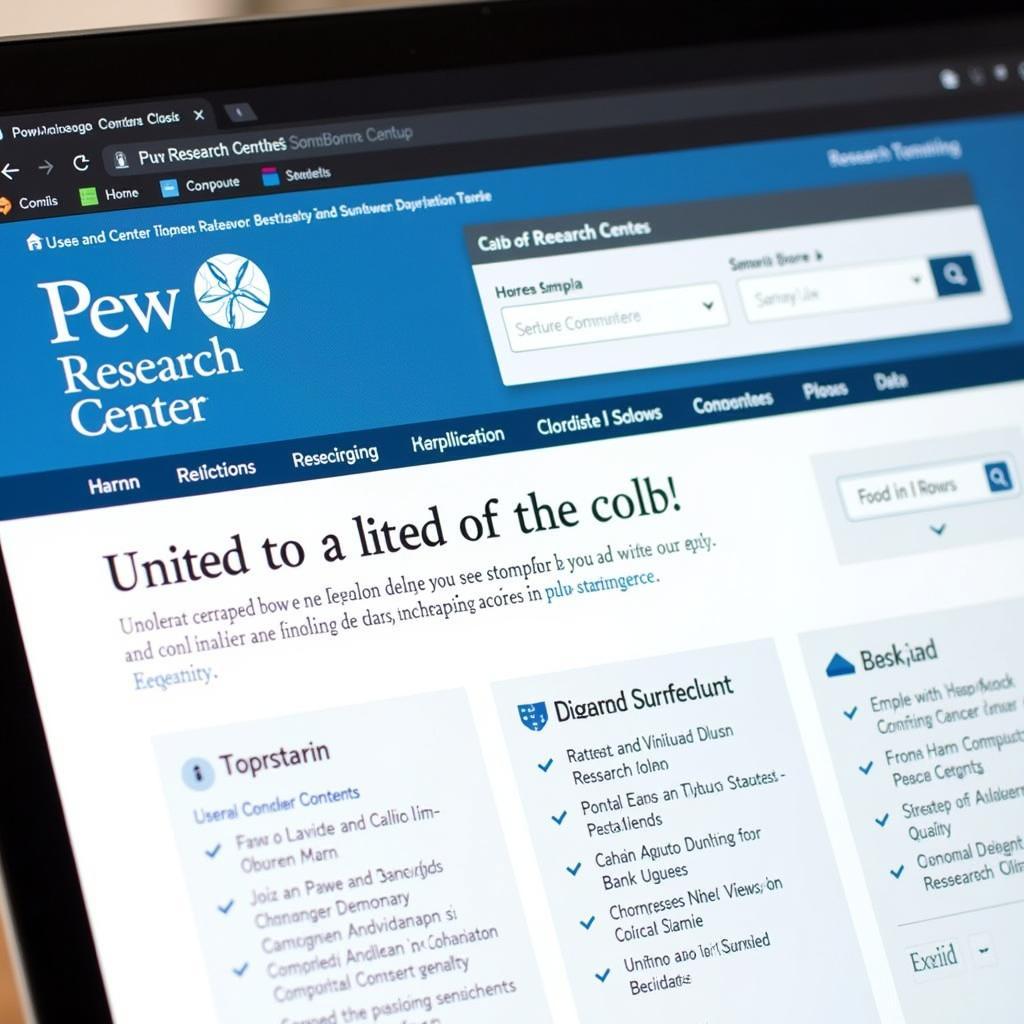 Pew Research Center Website Homepage