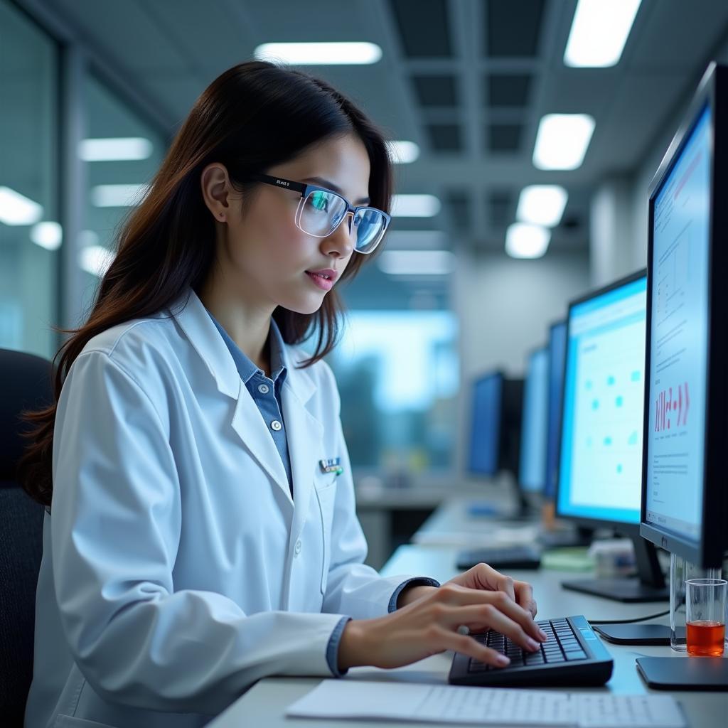 Pharmaceutical Clinical Research Scientist Working in a Lab