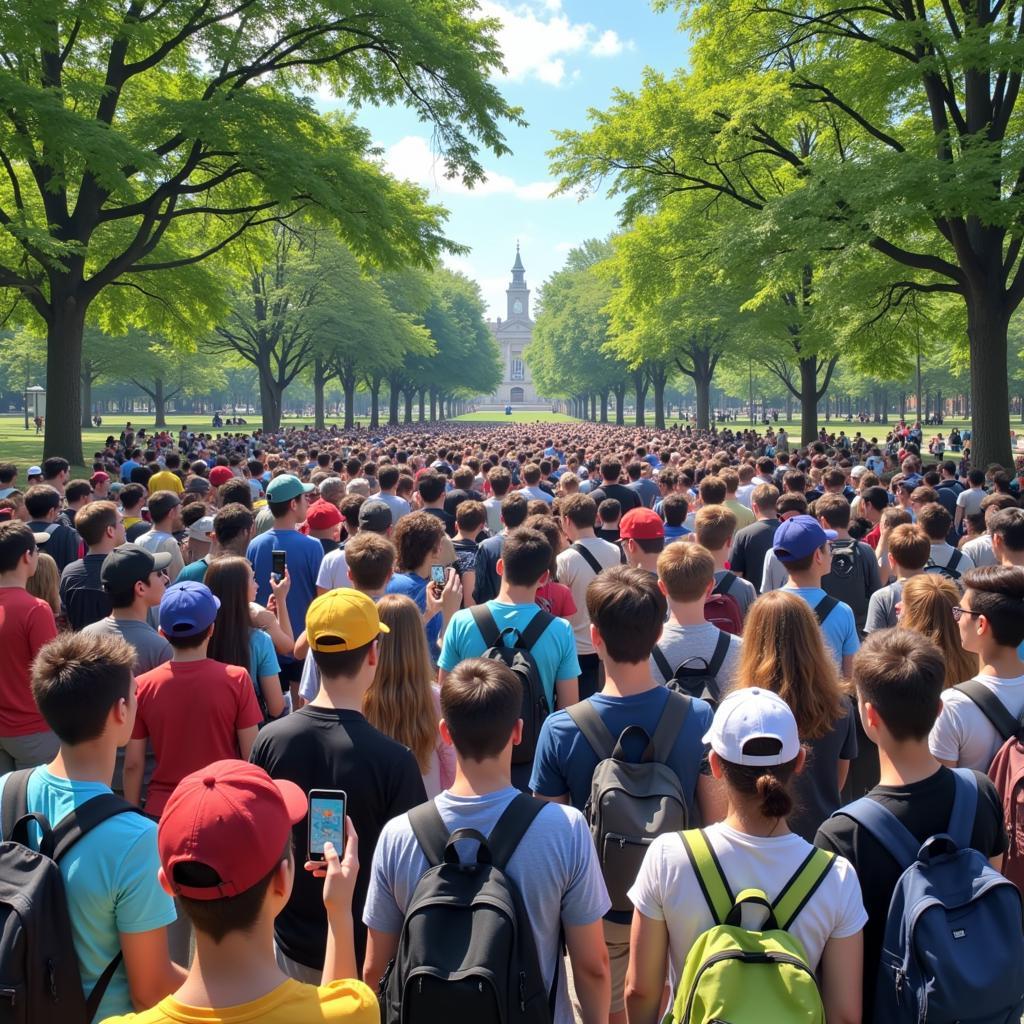 Trainers Gathering for Pokemon Go Flock Together Research Day