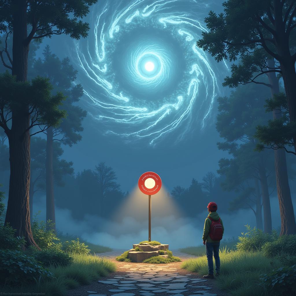 Pokemon Go Taken Treasures and Paranormal Energy: Depicting a potential energy vortex affecting the game.