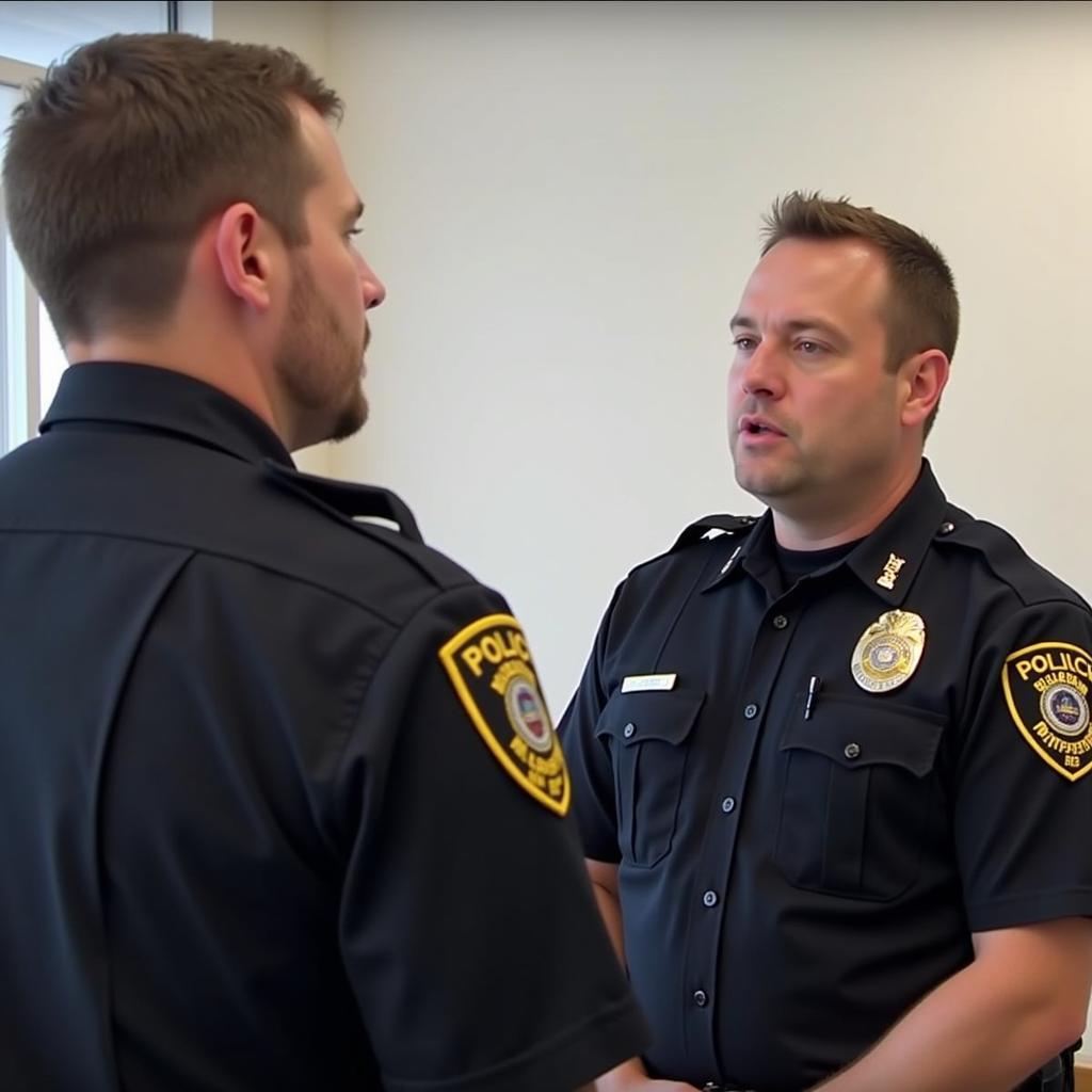 Police Officers Discussing Body Camera Policy