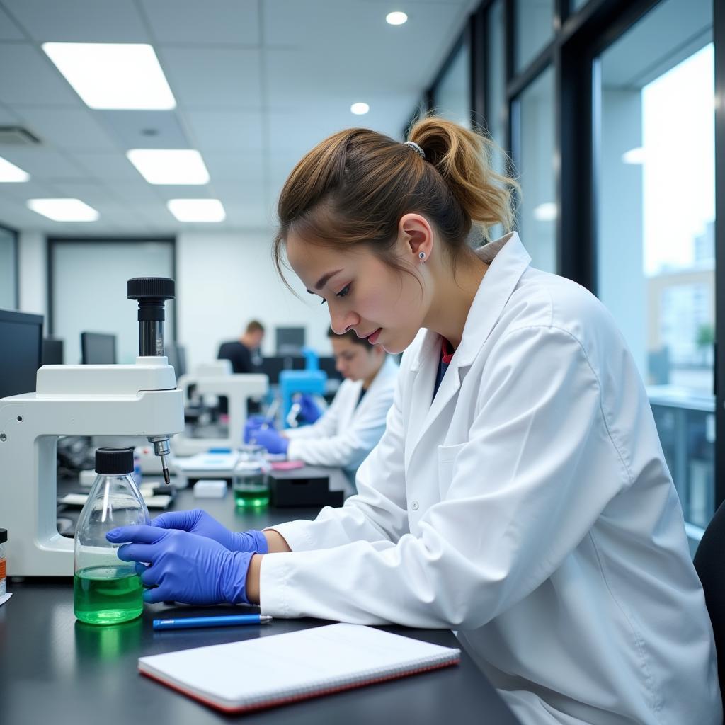 Postdoctoral researcher conducting experiments in a laboratory