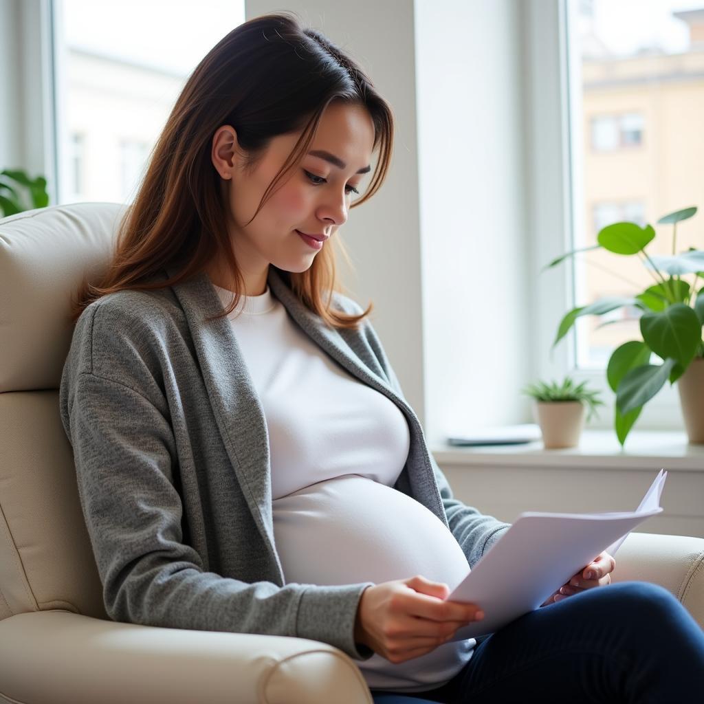 Pregnant Woman Participating in a Research Study