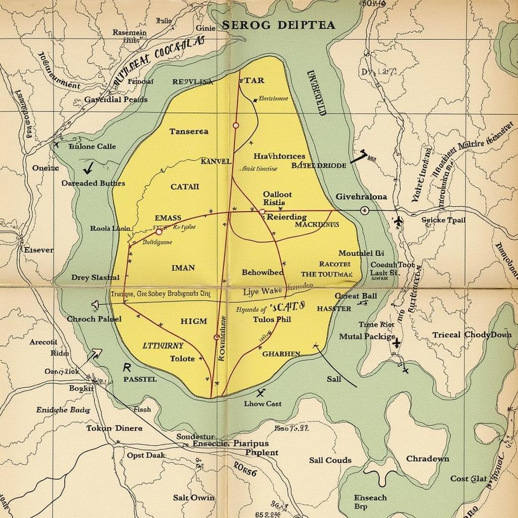 An old map of the area surrounding the preserve at research park