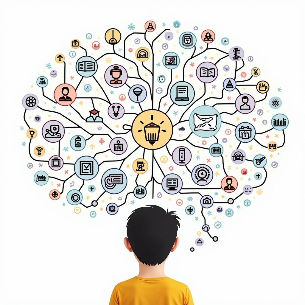 Student connecting new information to existing knowledge schema