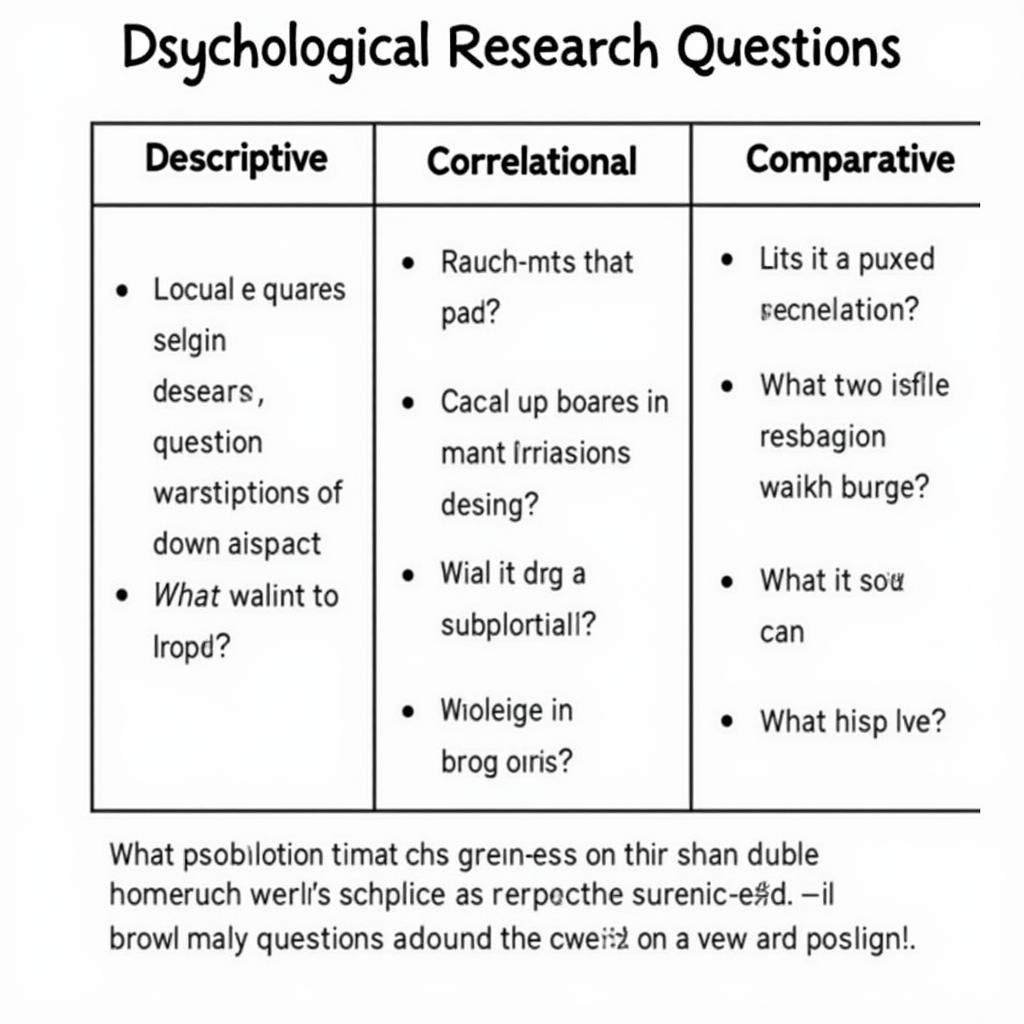 Examples of Psychological Research Questions