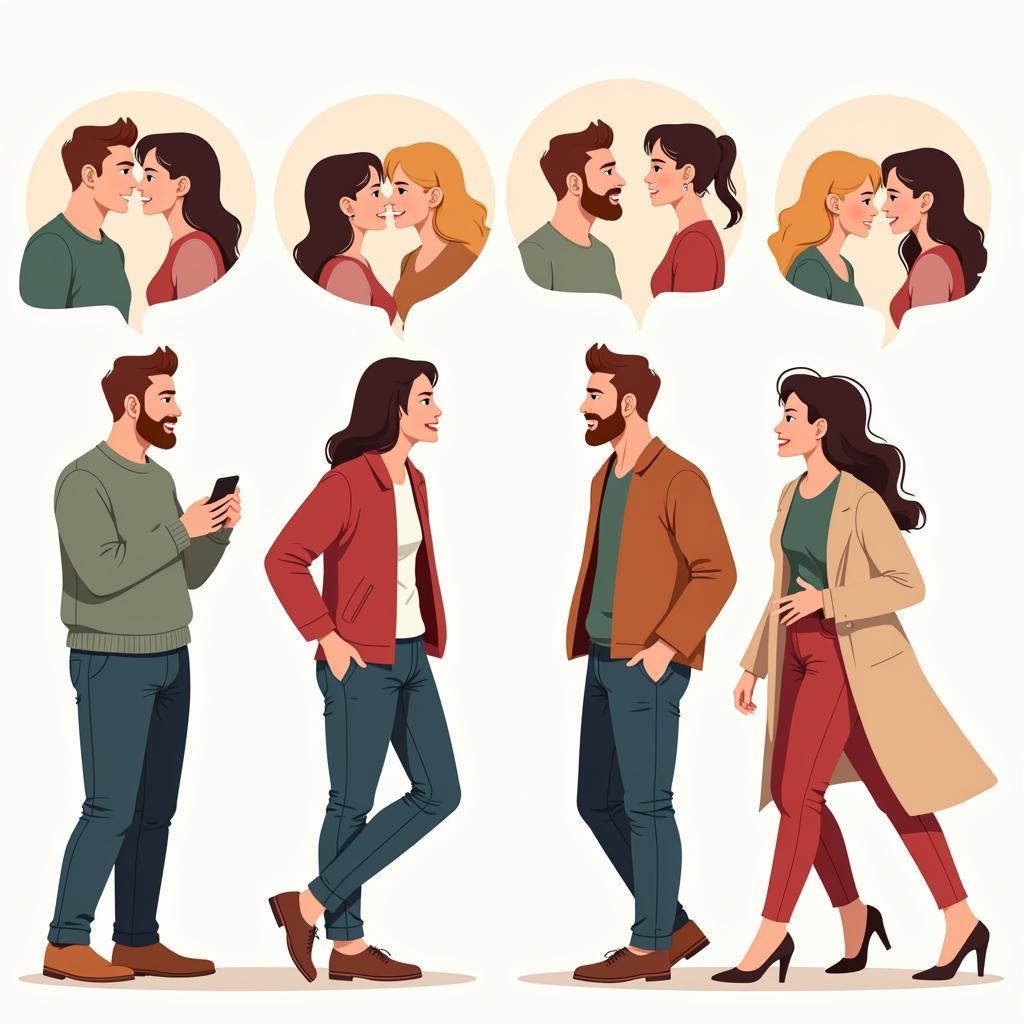 Psychology of Sexual Attraction: An image depicting various factors influencing attraction, including physical appearance, personality, and shared values.