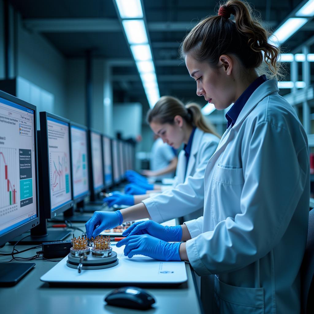 Quantum Energy Research Scientists in a Laboratory