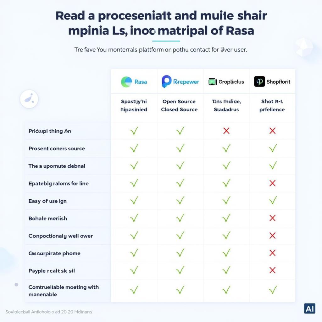 Comparison Chart: Rasa vs. Other Conversational AI Platforms