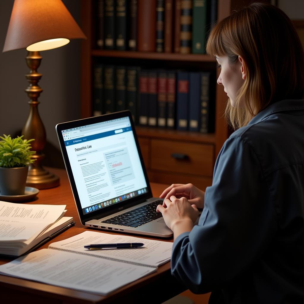 Remote Legal Researcher Working from Home