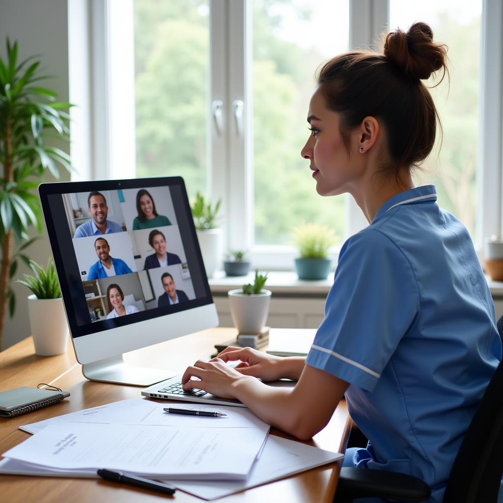 Remote Research Nurse Working from Home