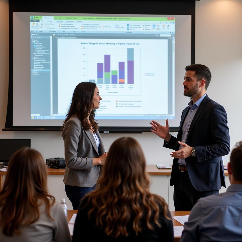 Research Analyst Intern presenting research findings to a team