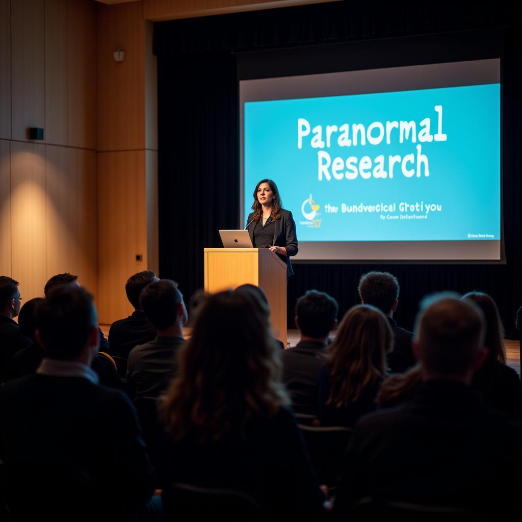 Research Assistant Presenting Findings at a Conference