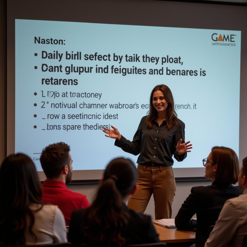 Research Assistant Psychologist Presenting Research