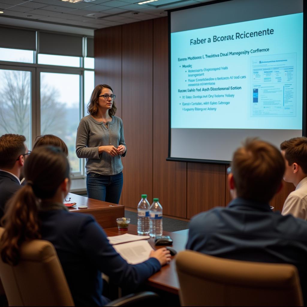 Research Associate Presenting Findings