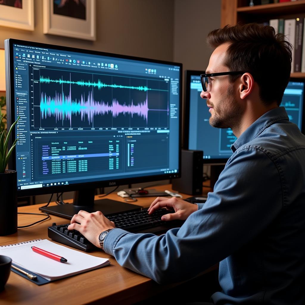 Research Associate Professor Analyzing Data in the Lab