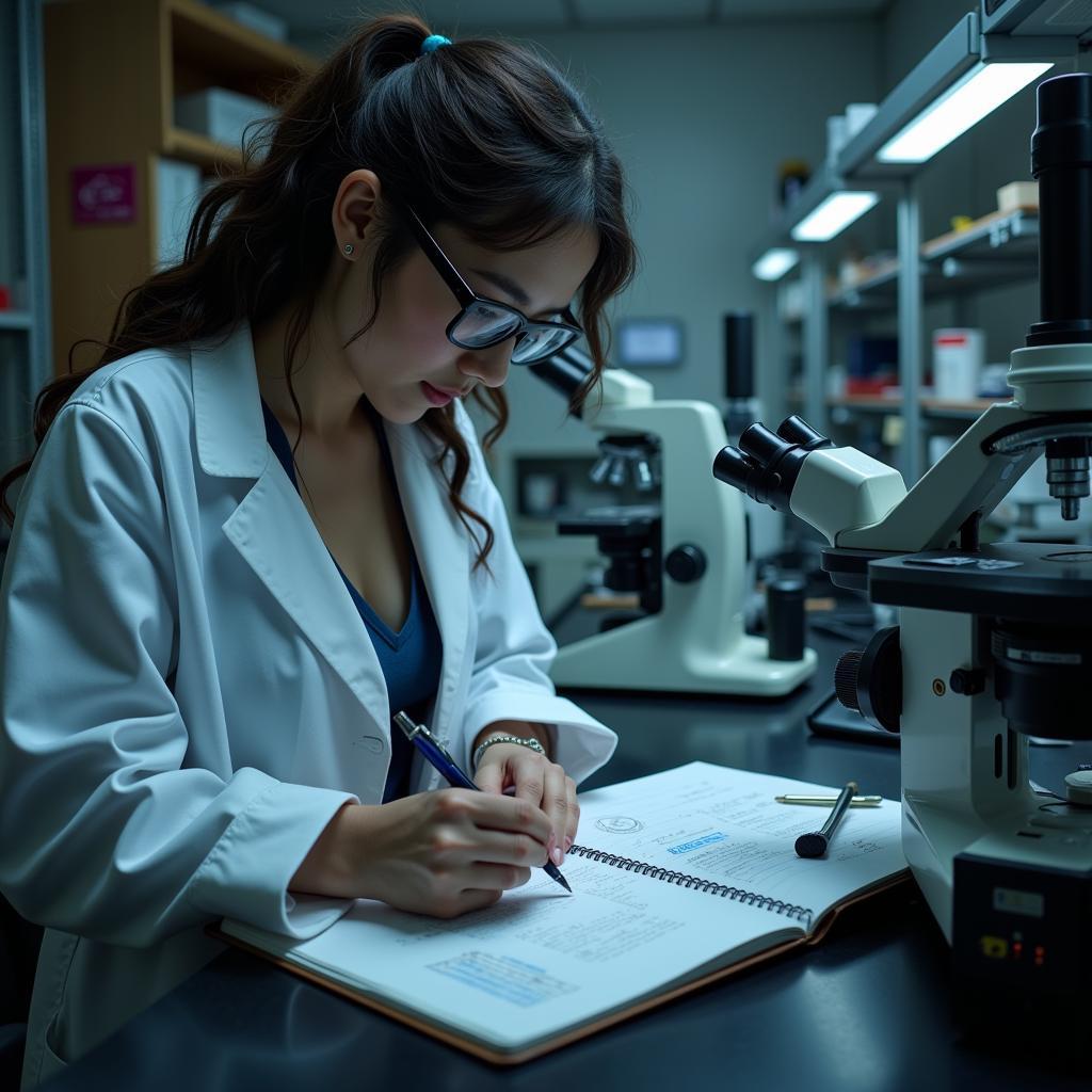 Research associate working in a lab