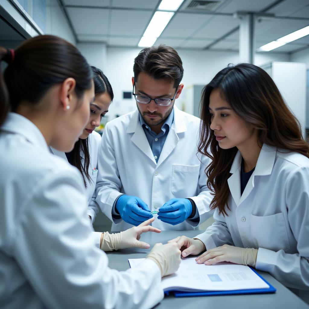 Research Associates Collaborating in Lab