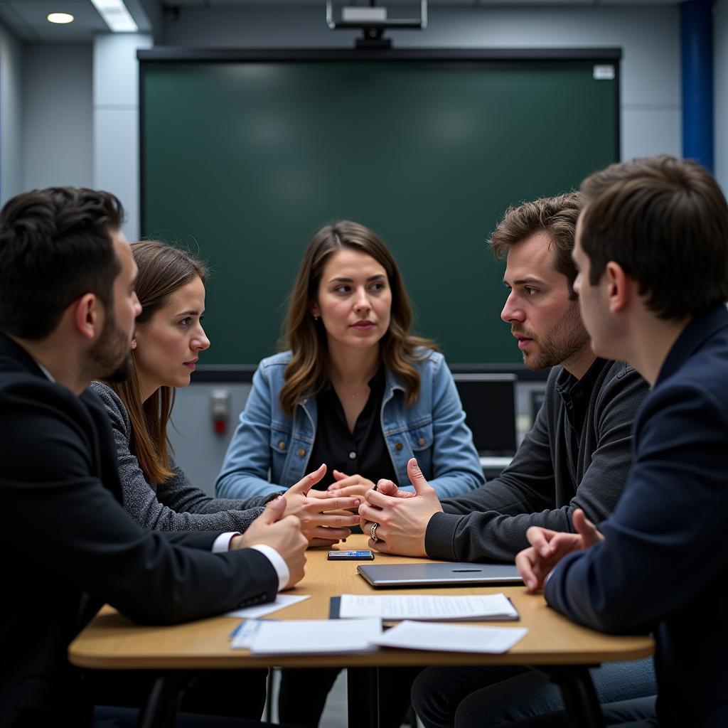 Research associates collaborating in a meeting