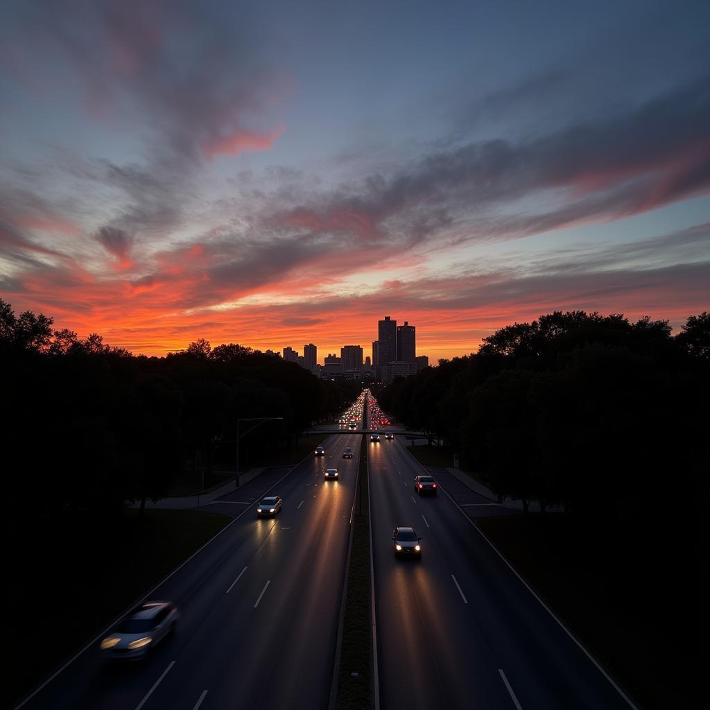 Research Blvd, Austin at Twilight