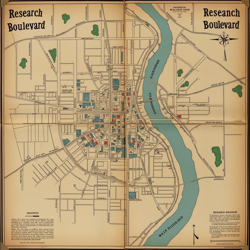 Historical Map of Research Boulevard Austin for Paranormal Investigation