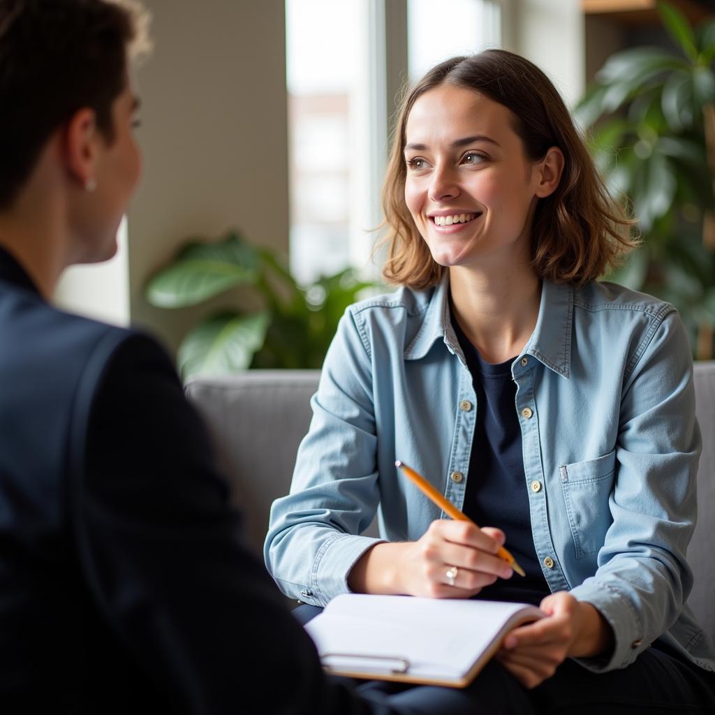 Research Consultant Conducting an Interview