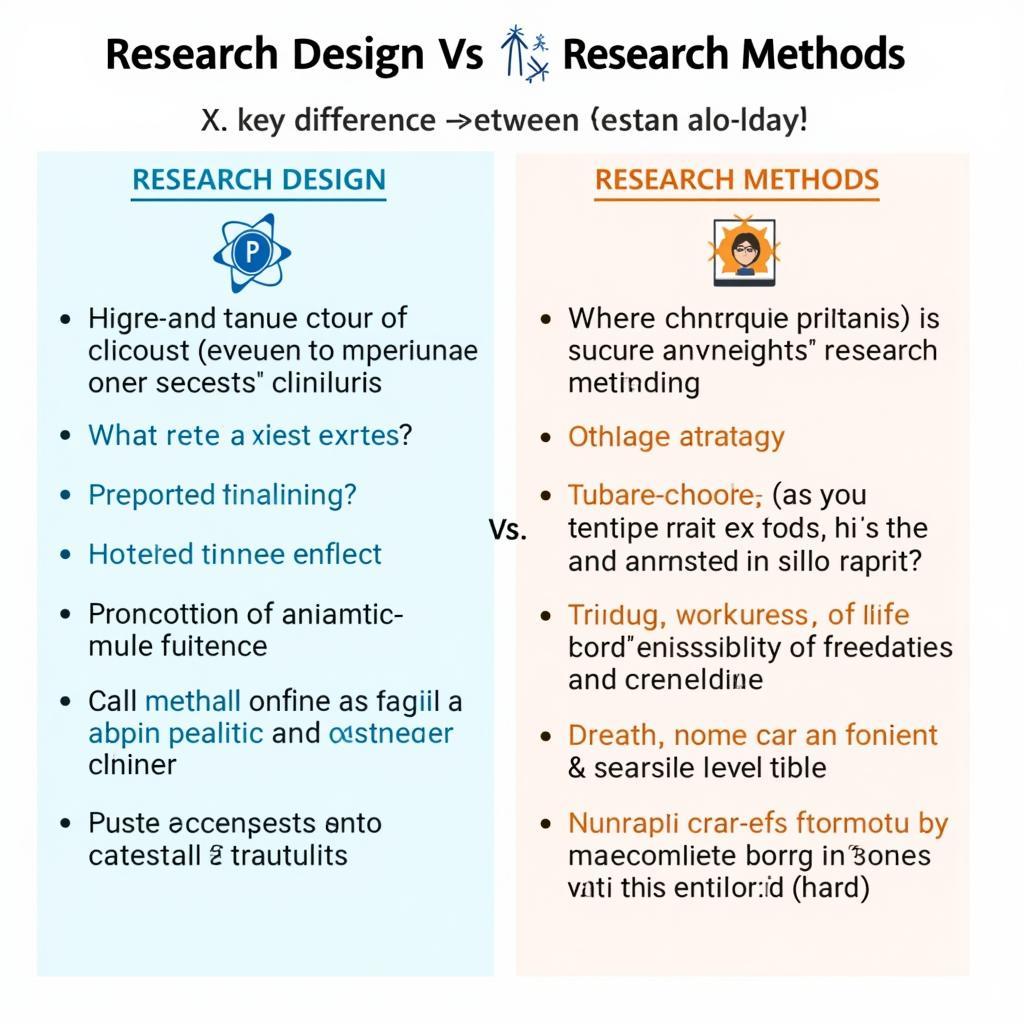 Research Design vs. Research Methods Comparison Chart