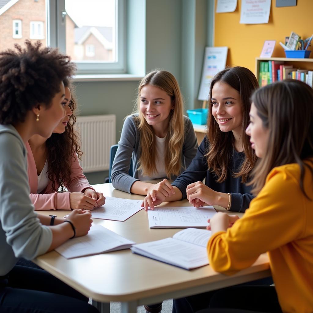 Students Engaging in Collaborative Learning Activities in an English Language Classroom