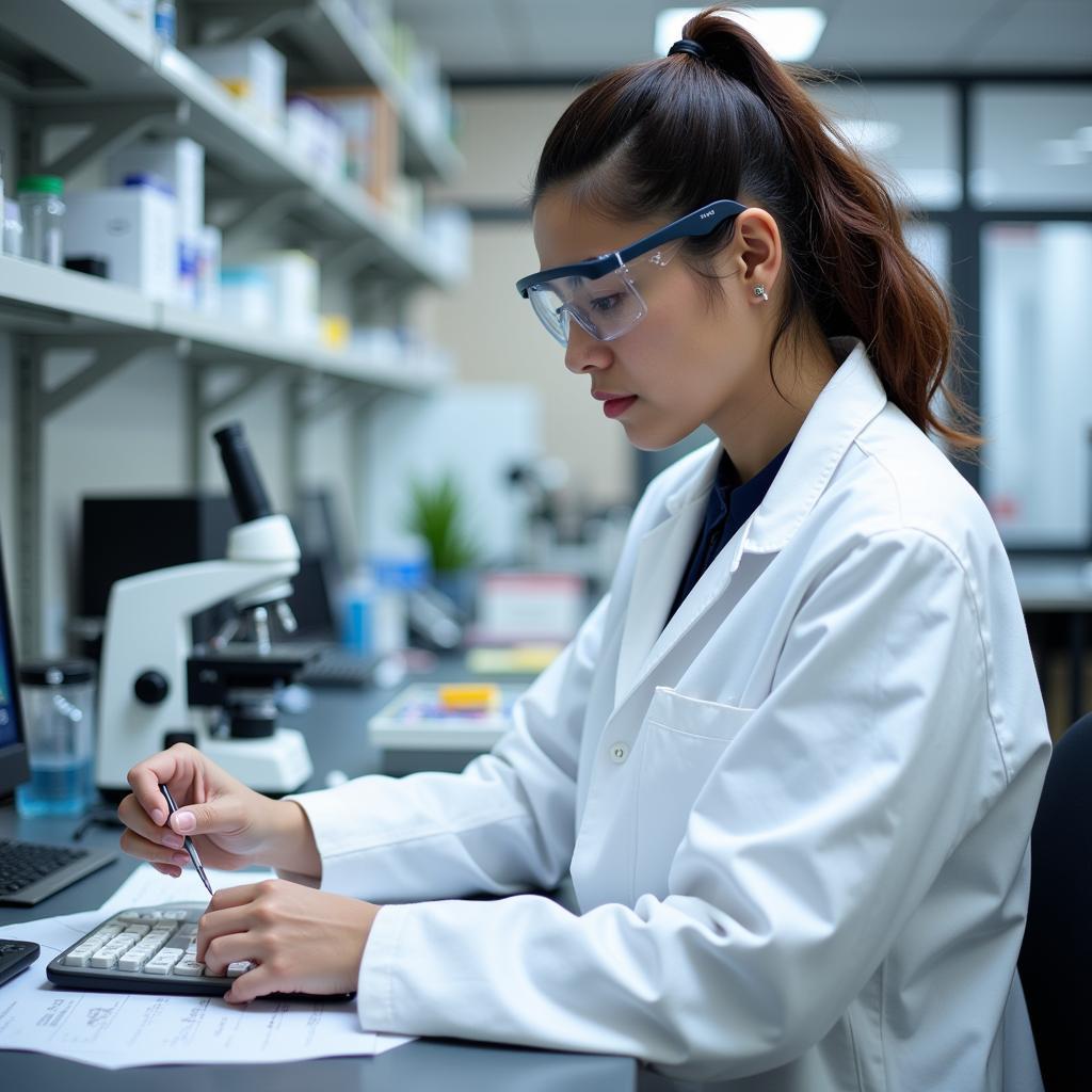 Research Fellow Conducting Experiments in a Laboratory