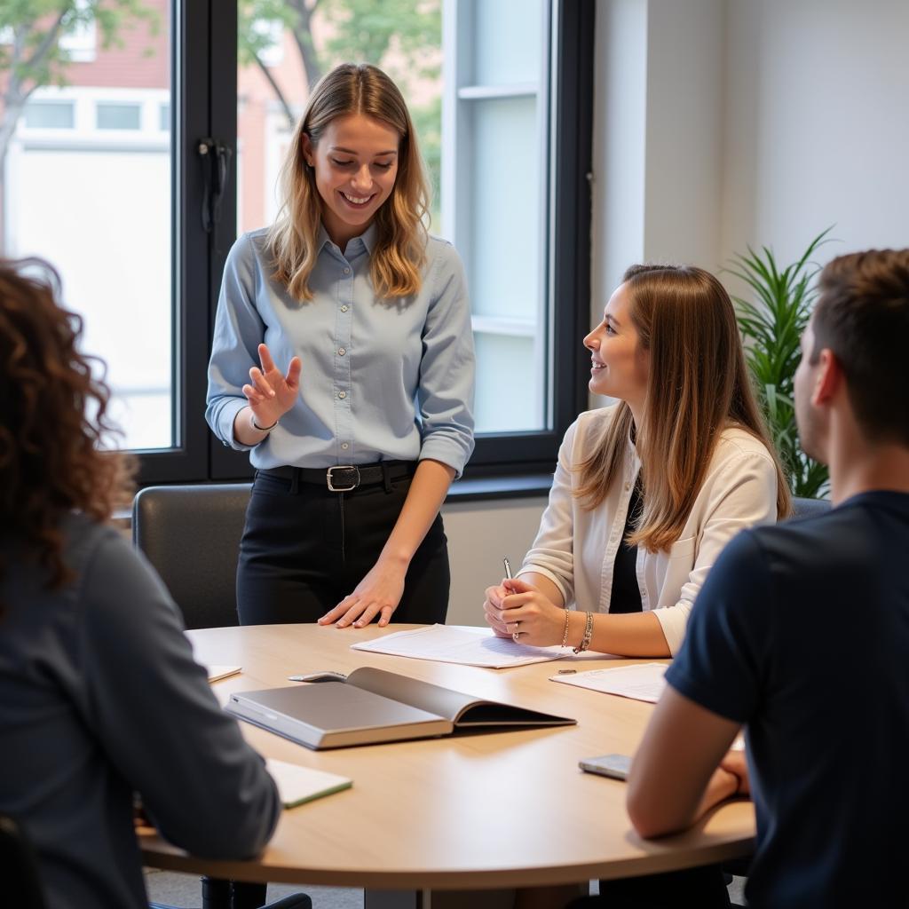 Research Moderator Leading a Focus Group