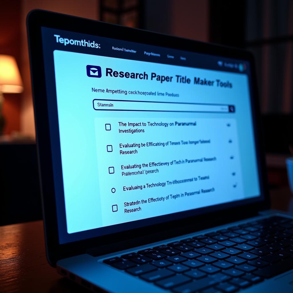 Research Paper Title Maker for Technology in Paranormal Research