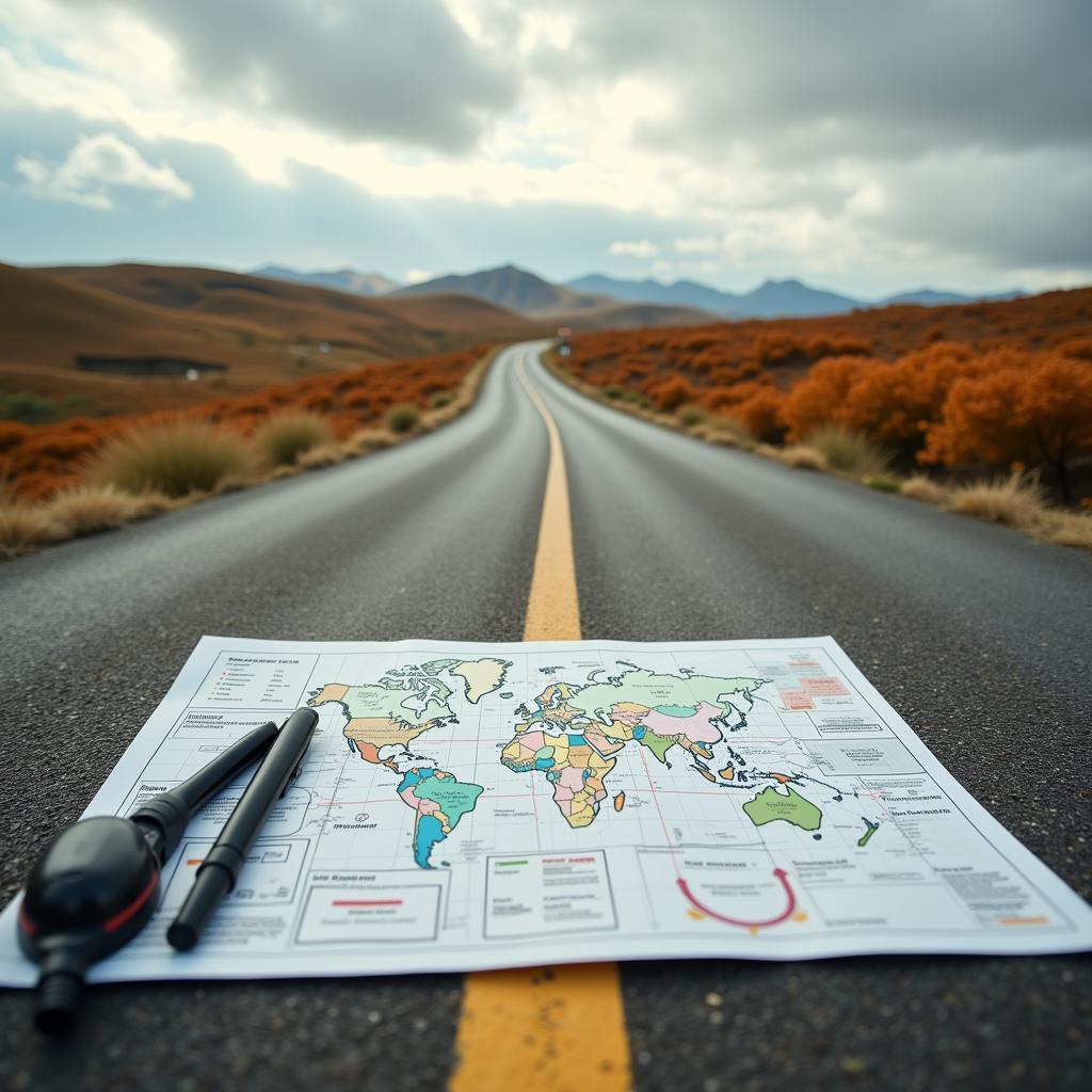 A roadmap symbolizing a research plan.