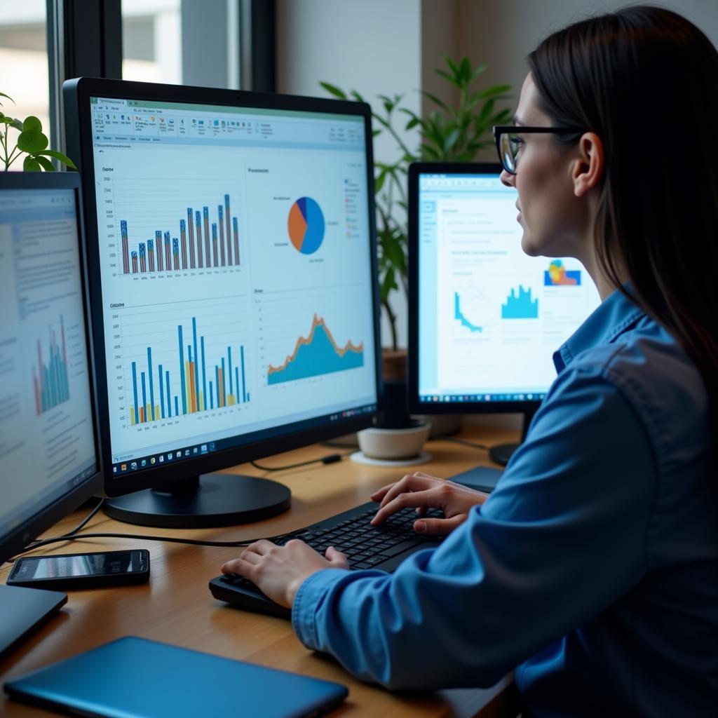 Research Producer Analyzing Data on a Computer