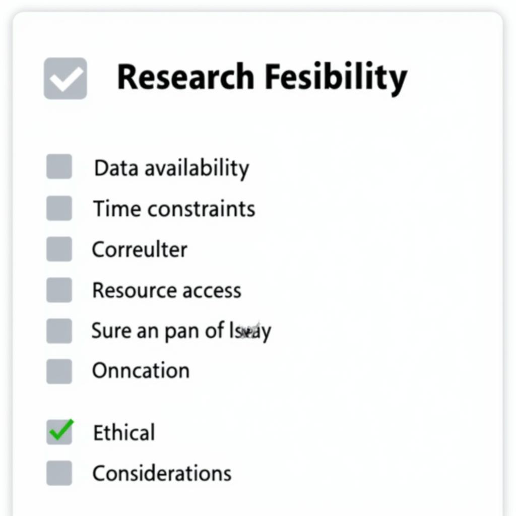 Research Proposal Feasibility Checklist