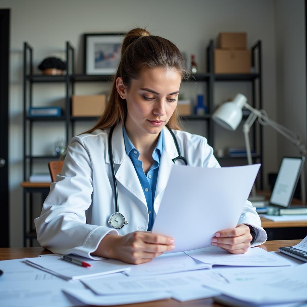 Research Regulatory Specialist reviewing documents