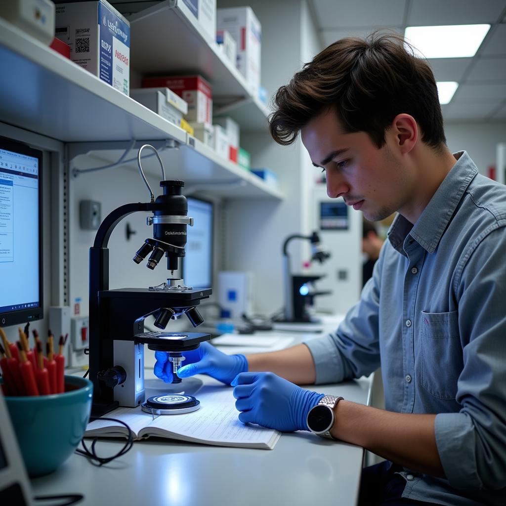 Student Conducting Research in a University Lab