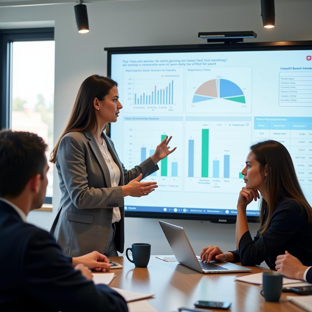 Researcher participating in an advisory board meeting