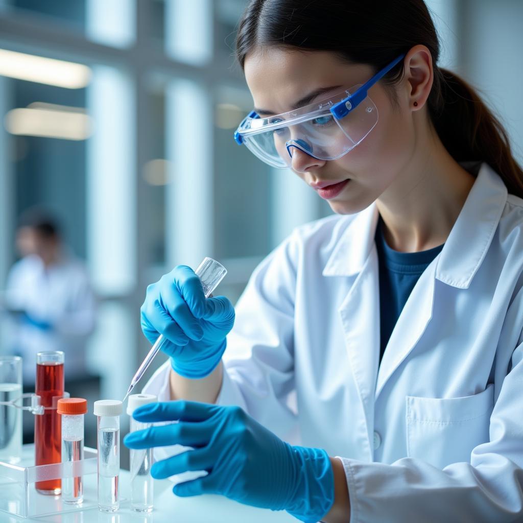 Researcher Conducting an Experiment in a Clinical Lab