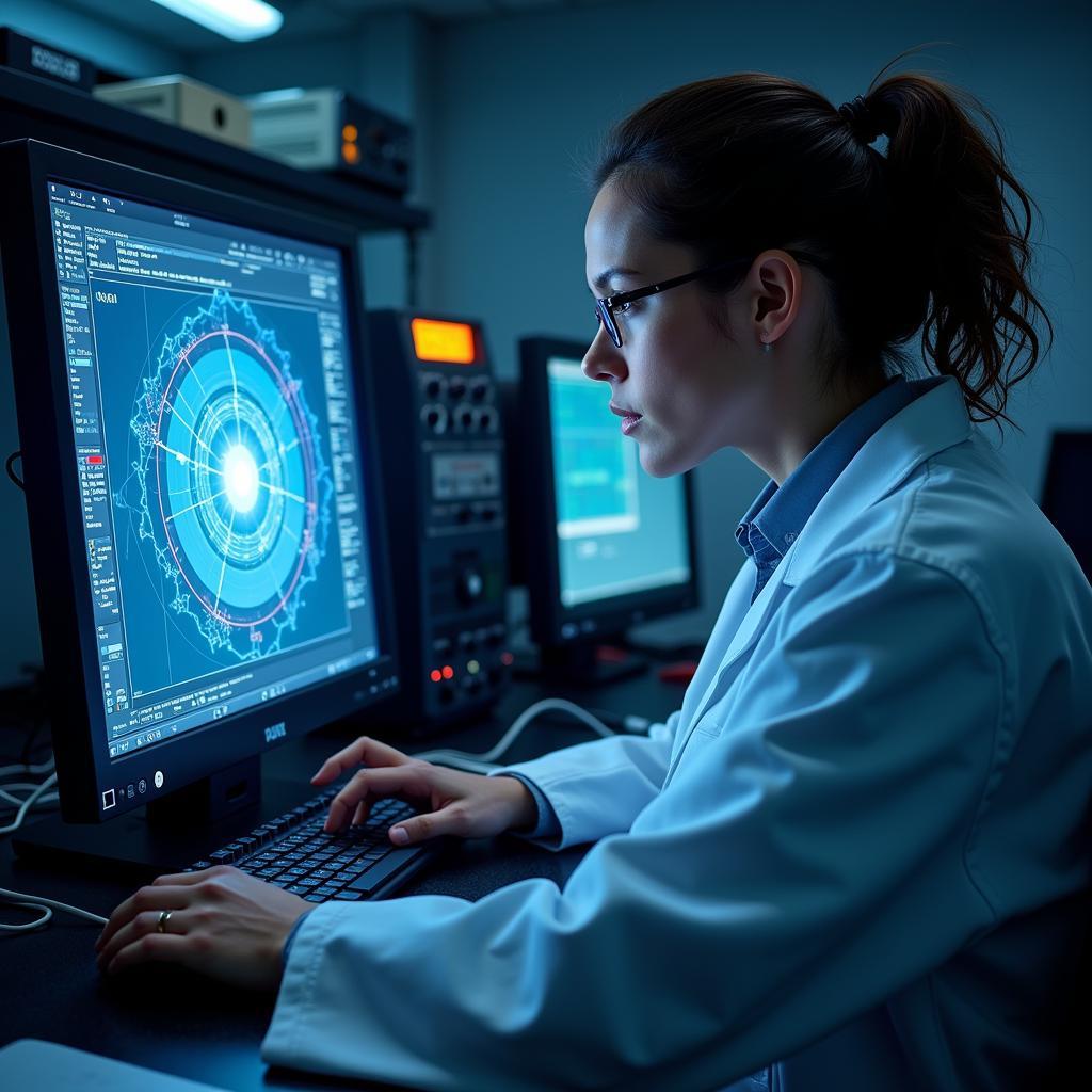 Researcher Examining Anomalous Energy Readings