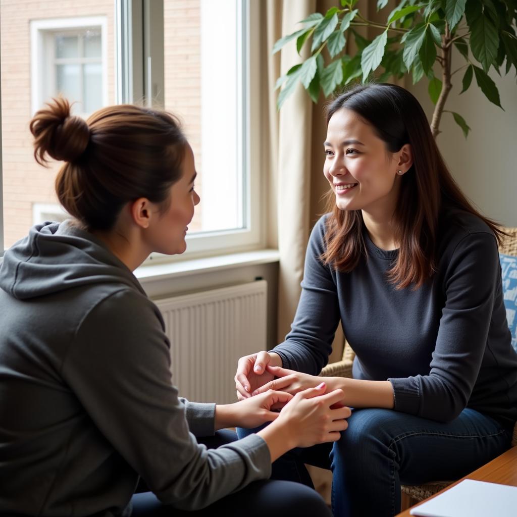 Researcher Explaining Study Details to a Potential Participant