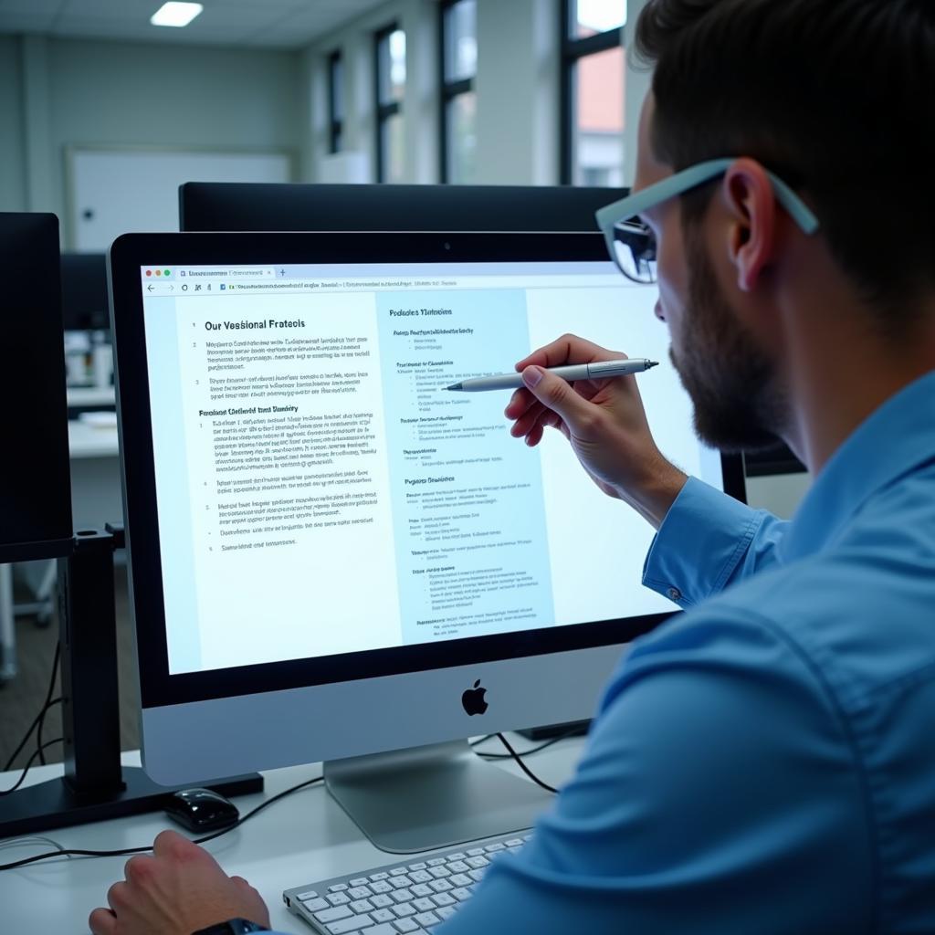 Researcher Reviewing Animal Research Template