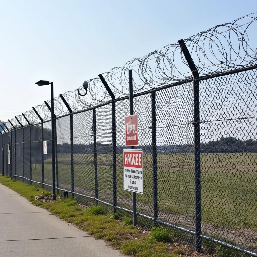 Security fence surrounding Riverbend Research Lab South