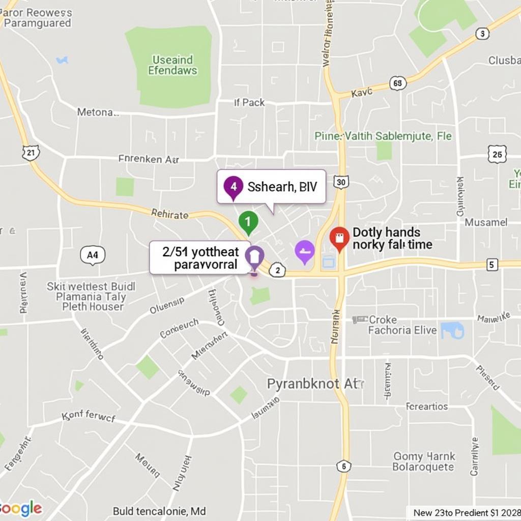 Rockville MD Paranormal Hotspots Map