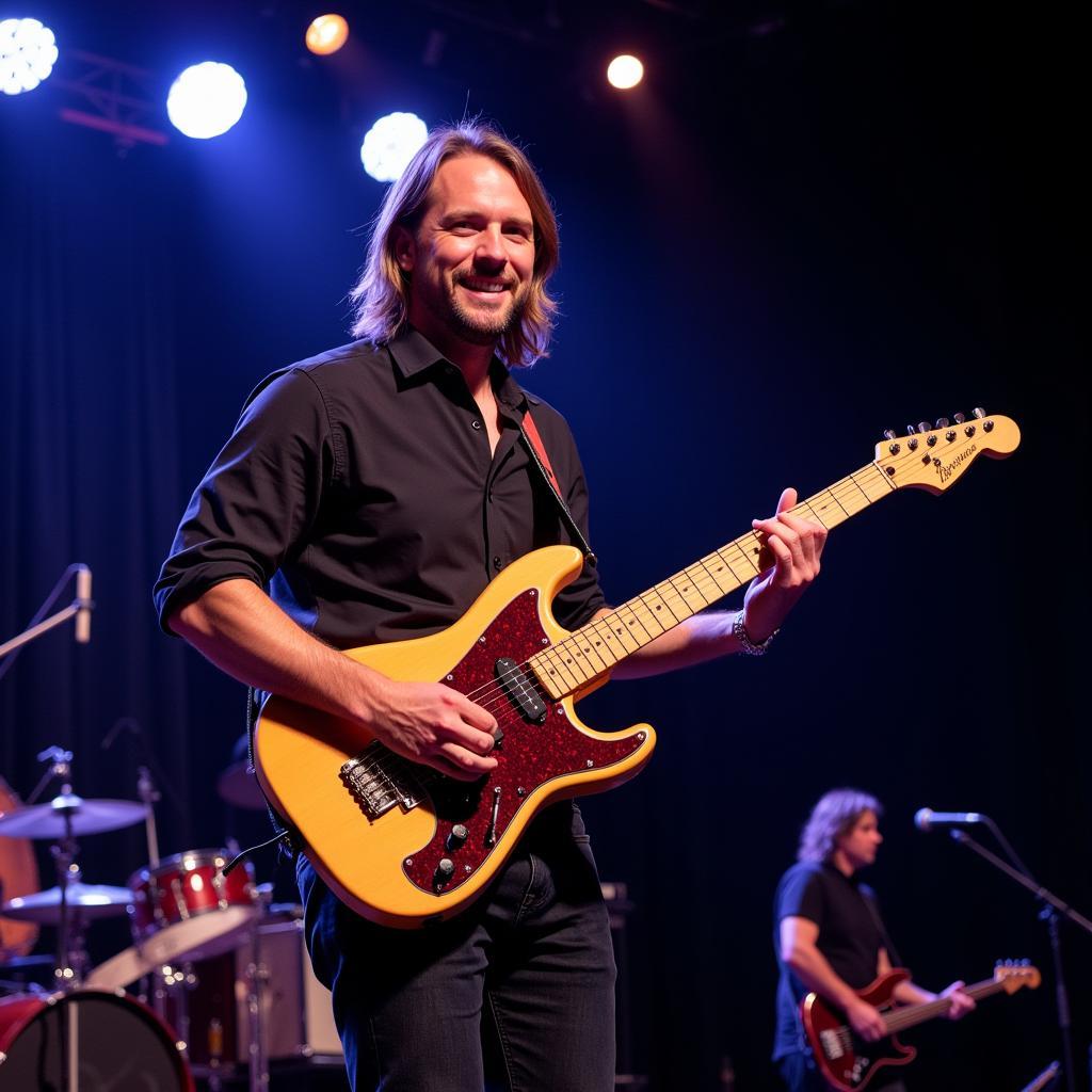 Guitarist Playing Schecter Solo-II on Stage