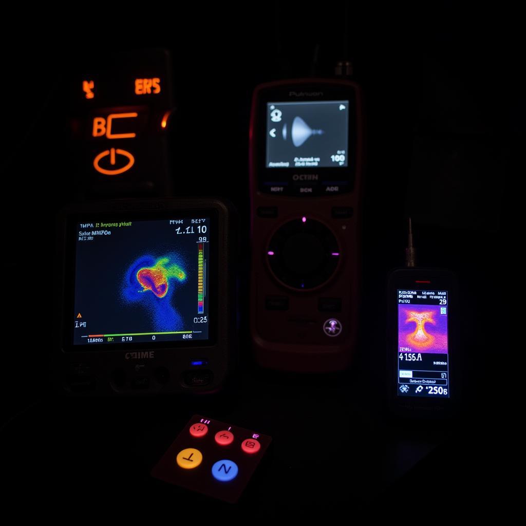 Scientific equipment being used to measure paranormal activity