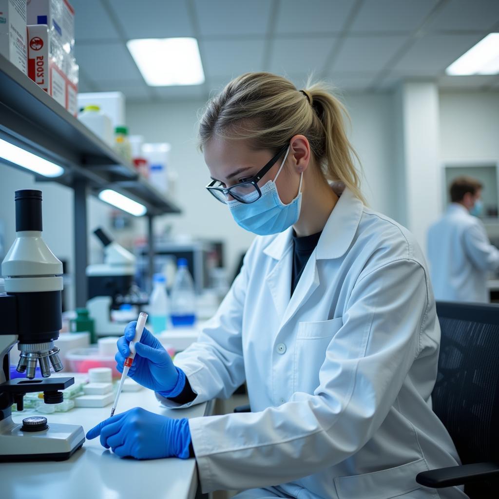 Scientist Researching Retroviruses in a Lab