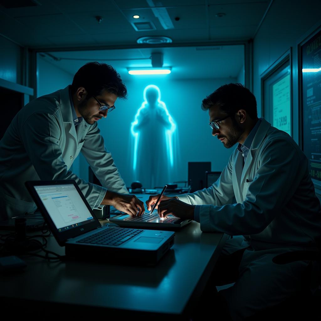 Scientists Investigating Paranormal Activity in a Biomedical Research Tower