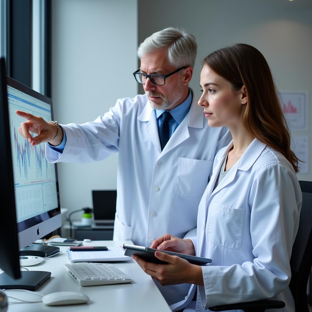 Senior Research Scientist Mentoring Junior Colleague